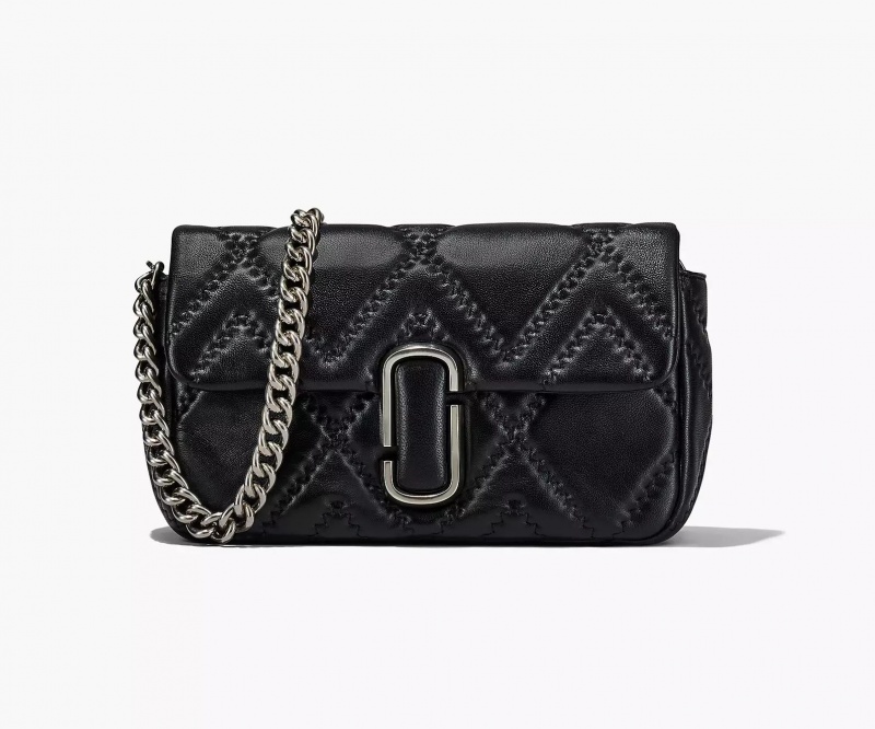 Black Marc Jacobs The Quilted Leather J Large Women\'s Shoulder Bags | OIUT-23671