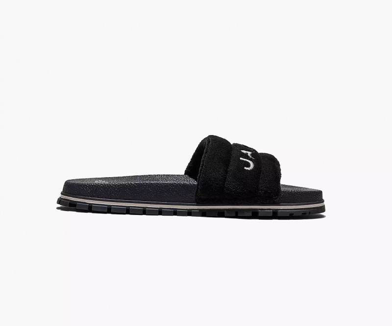 Black Marc Jacobs The Terry Women's Sandals | GHUS-08975