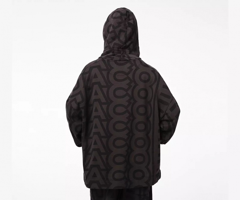 Black / Grey Marc Jacobs The Monogram Oversized Women's Hoodie | QXAF-74961