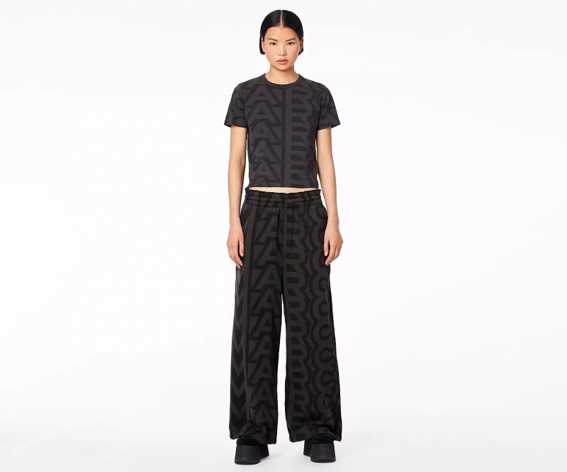 Black / Grey Marc Jacobs The Monogram Oversized Women's Pants | DCMI-89304