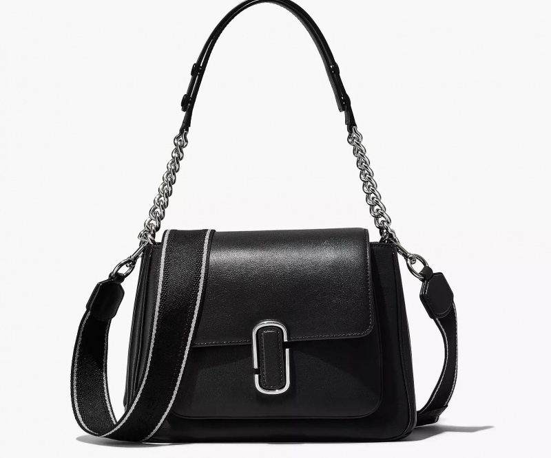 Black / Silver Marc Jacobs The J Chain Women\'s Shoulder Bags | HFNX-56294