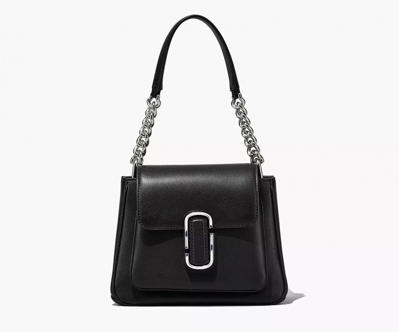 Black / Silver Marc Jacobs The J Chain Women's Shoulder Bags | LEWB-84759