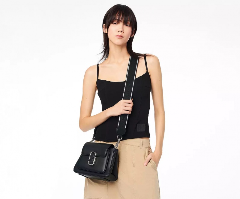 Black / Silver Marc Jacobs The J Chain Women's Shoulder Bags | LEWB-84759