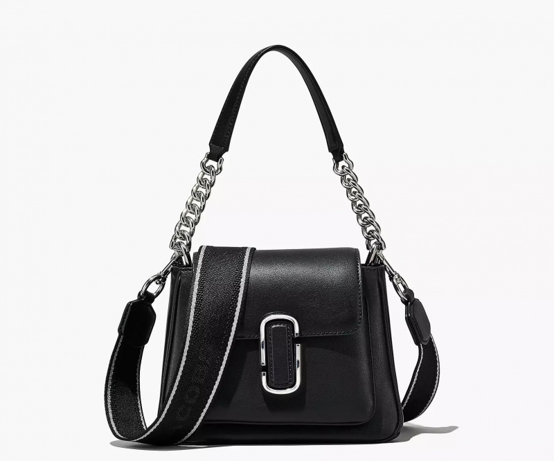 Black / Silver Marc Jacobs The J Chain Women\'s Shoulder Bags | LEWB-84759