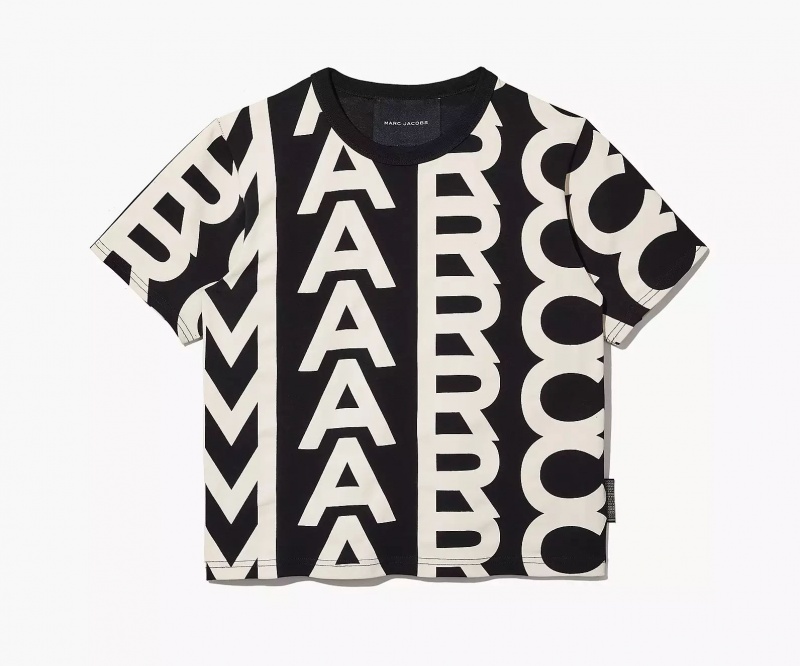 Black / White Marc Jacobs Monogram Baby Women\'s T Shirts | NGDO-01238