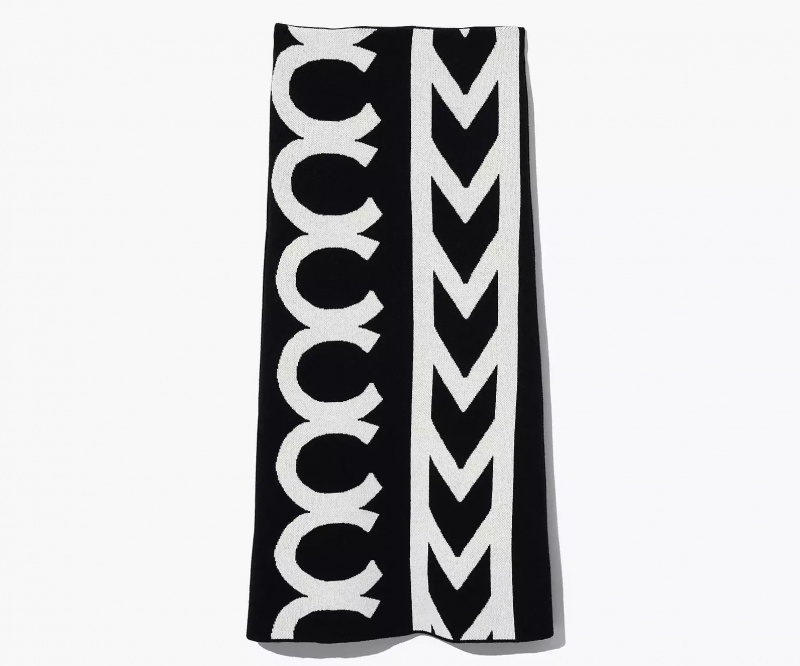 Black / White Marc Jacobs Monogram Knit Tube Women's Skirts | MIPB-05419