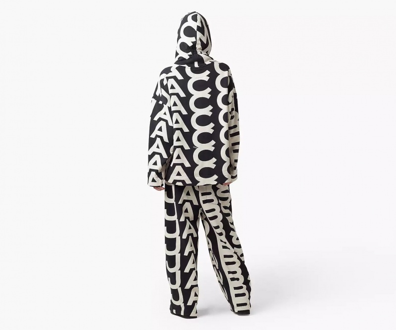 Black / White Marc Jacobs Monogram Oversized Women's Hoodie | DYNQ-47692