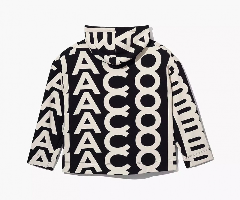 Black / White Marc Jacobs Monogram Oversized Women's Hoodie | DYNQ-47692