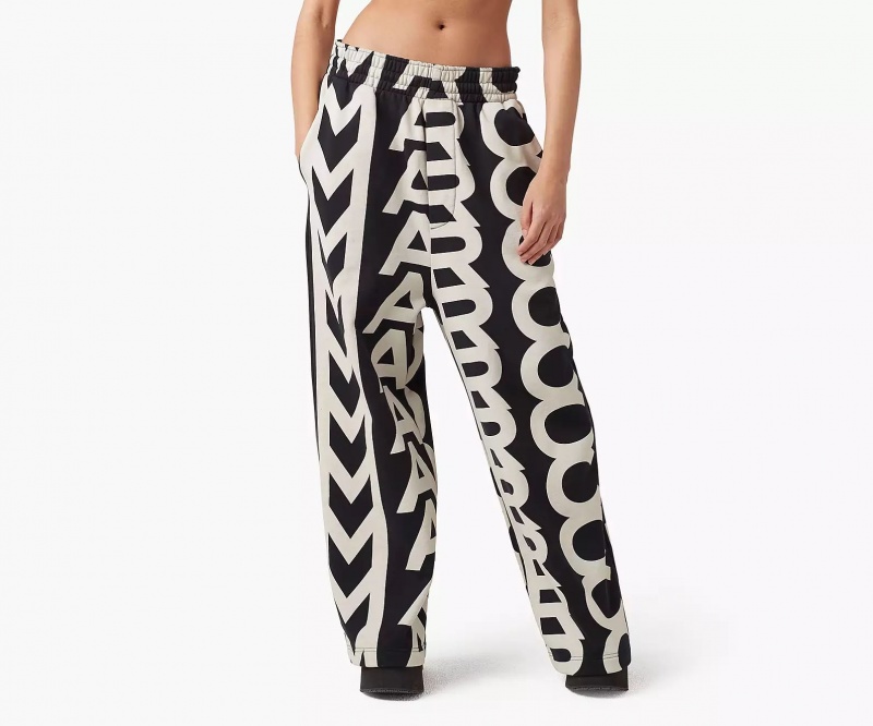 Black / White Marc Jacobs Monogram Oversized Women's Pants | XYUA-57183