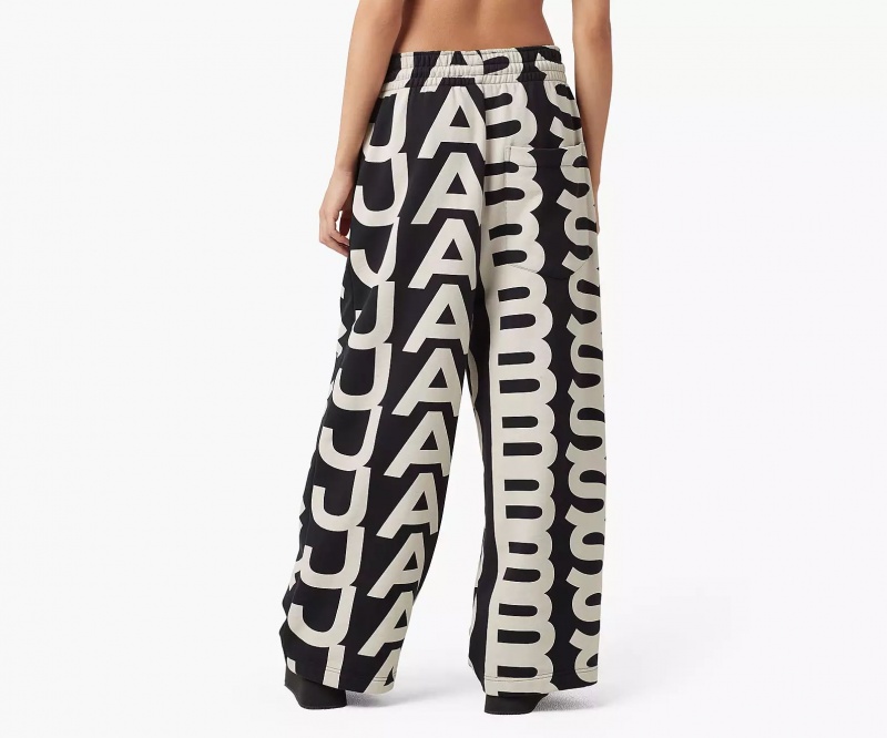 Black / White Marc Jacobs Monogram Oversized Women's Pants | XYUA-57183