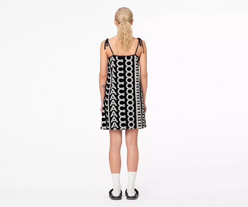 Black / White Marc Jacobs Monogram Terry Apron Women's Dress | LYIP-82950