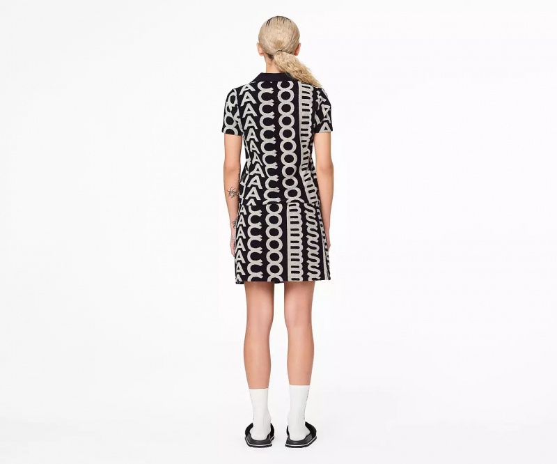 Black / White Marc Jacobs Monogram Terry Women's Skirts | MBVH-17638