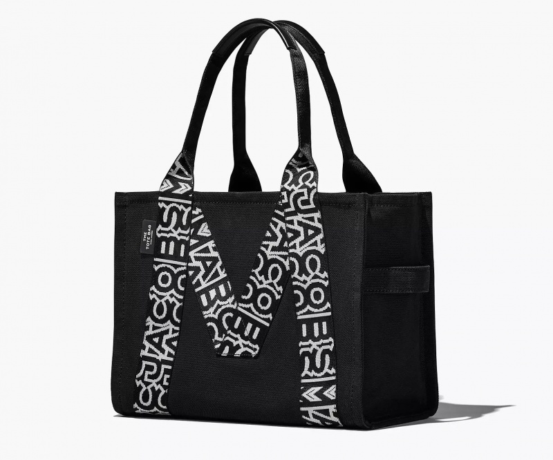 Black / White Marc Jacobs The M Large| Women's Tote Bags | LJEF-86291