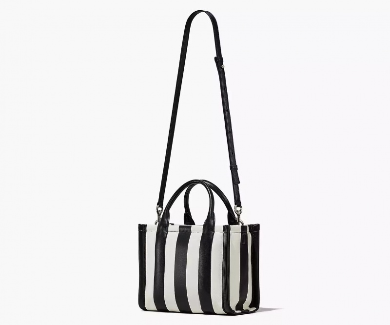 Black / White Marc Jacobs The Striped Small Women's Tote Bags | ZEMX-27598