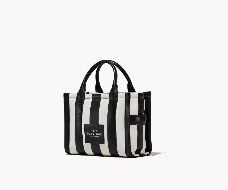 Black / White Marc Jacobs The Striped Small Women's Tote Bags | ZEMX-27598