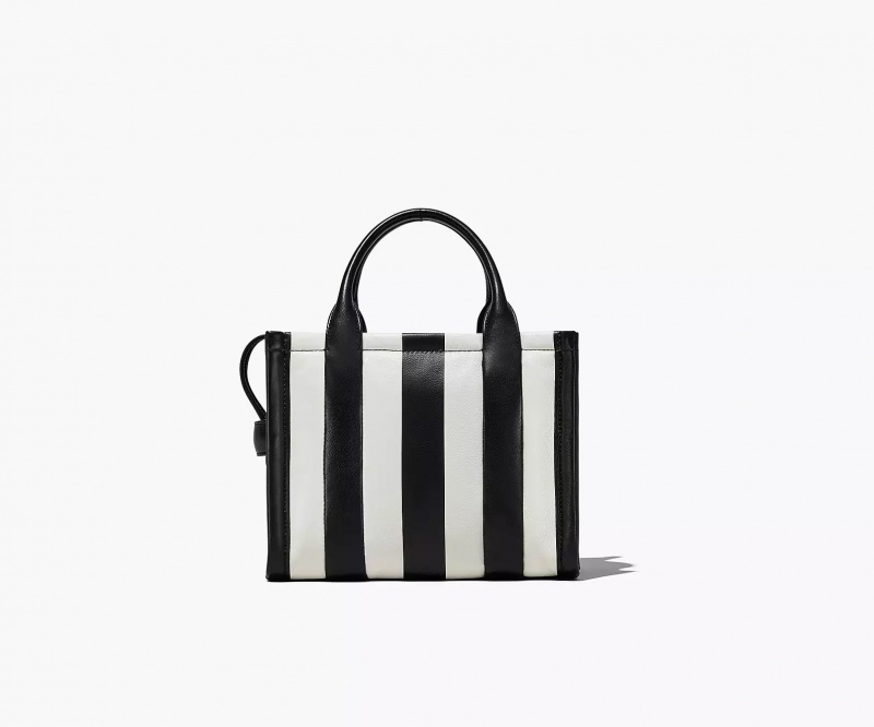 Black / White Marc Jacobs The Striped Small Women's Tote Bags | ZEMX-27598