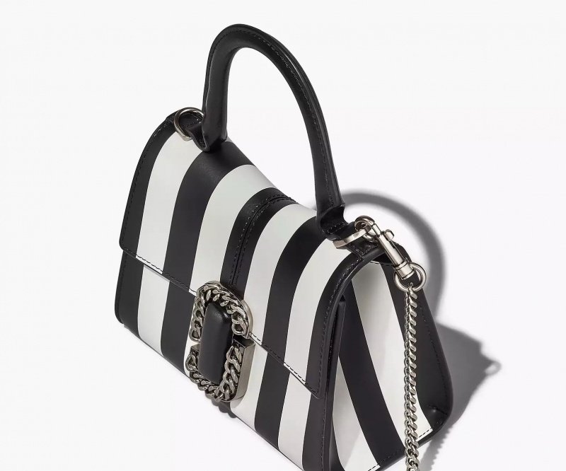 Black / White Marc Jacobs The Striped St. Women's Mini Bags | IAJV-65274