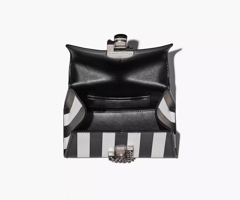 Black / White Marc Jacobs The Striped St. Women's Mini Bags | IAJV-65274