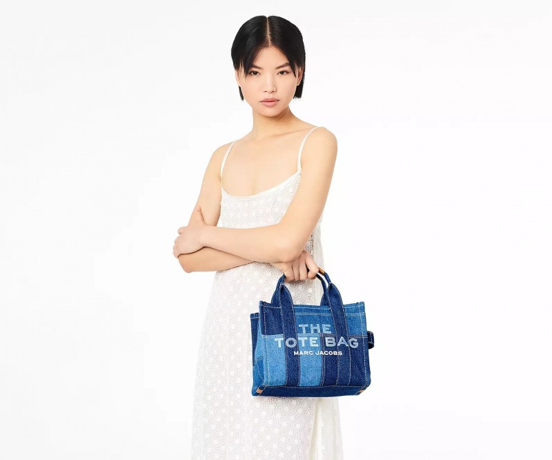 Blue Marc Jacobs The Denim Small Women's Tote Bags | PFOC-42659