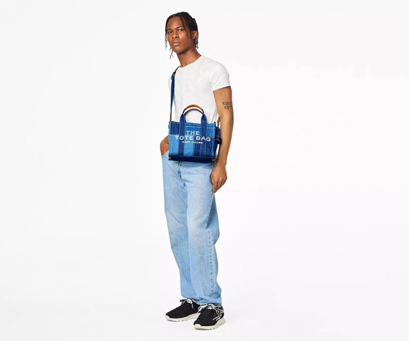 Blue Marc Jacobs The Denim Small Women's Tote Bags | PFOC-42659