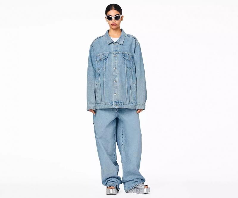 Blue Marc Jacobs The Denim Trucker Women's Jackets | LUPT-15830