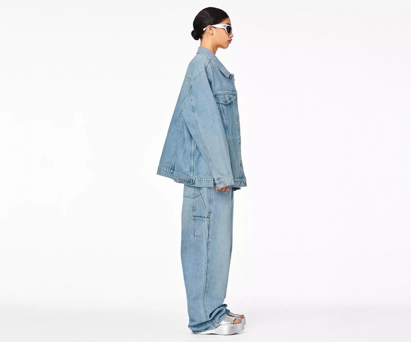 Blue Marc Jacobs The Denim Trucker Women's Jackets | LUPT-15830