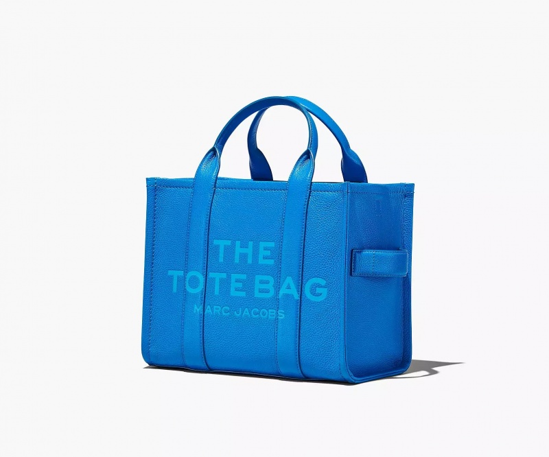 Blue Marc Jacobs The Leather Medium Women's Tote Bags | LRJM-29764