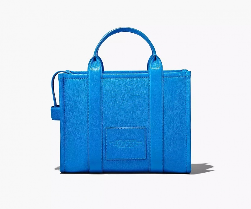 Blue Marc Jacobs The Leather Medium Women's Tote Bags | LRJM-29764