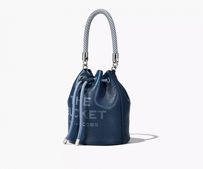 Blue Marc Jacobs The Leather Women's Bucket Bags | FLOH-51037