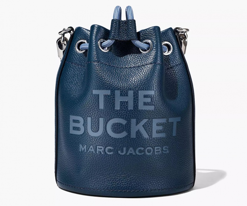 Blue Marc Jacobs The Leather Women's Bucket Bags | FLOH-51037