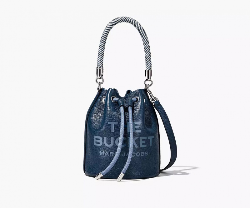 Blue Marc Jacobs The Leather Women\'s Bucket Bags | FLOH-51037