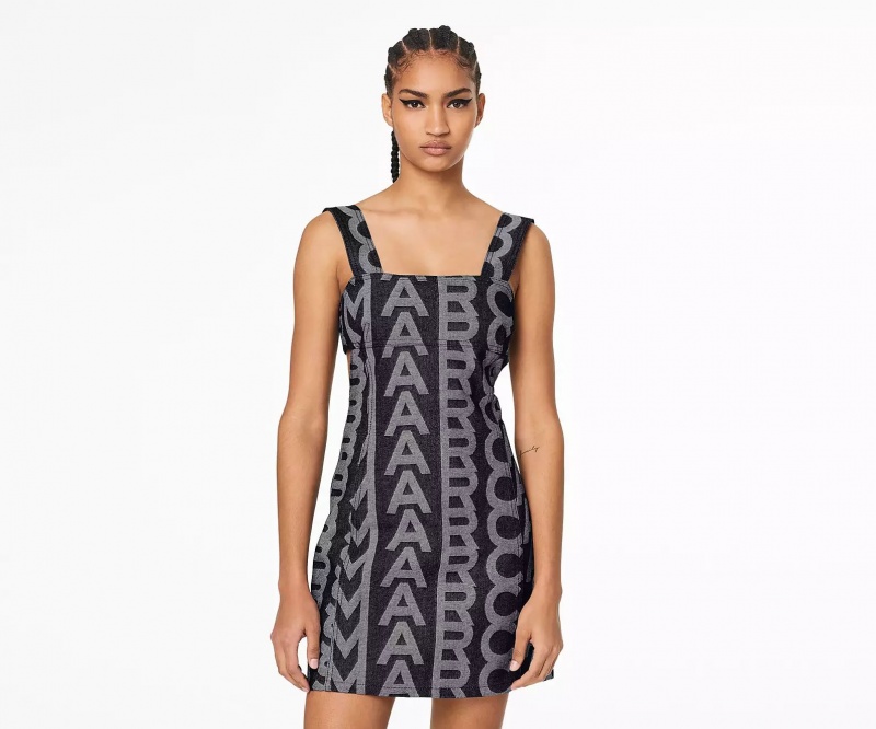 Blue Marc Jacobs The Monogram Denim Cutout Women's Dress | YLQV-96273