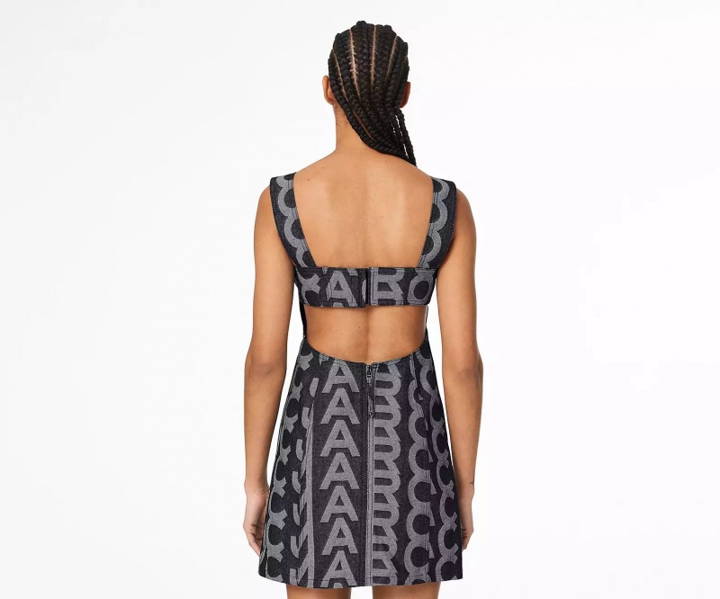 Blue Marc Jacobs The Monogram Denim Cutout Women's Dress | YLQV-96273