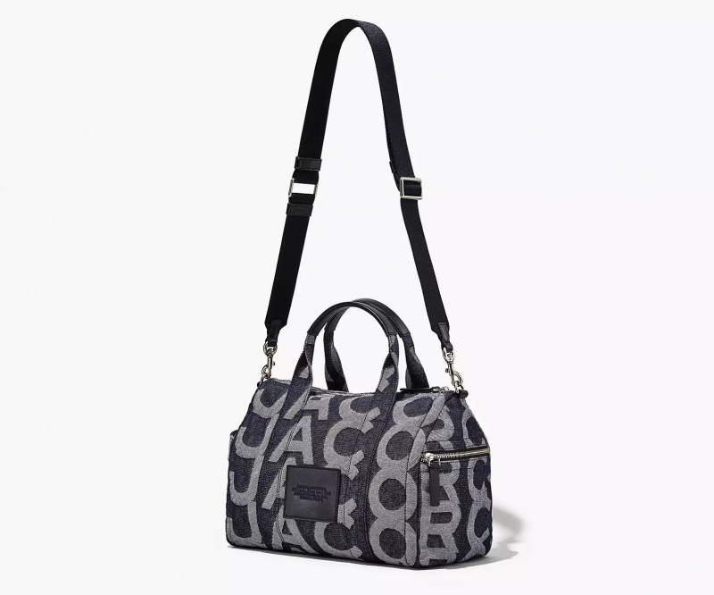 Blue Marc Jacobs The Monogram Medium Denim Women's Satchel Bags | MUES-25734