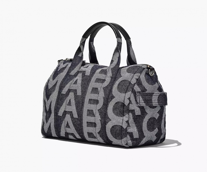 Blue Marc Jacobs The Monogram Medium Denim Women's Satchel Bags | MUES-25734