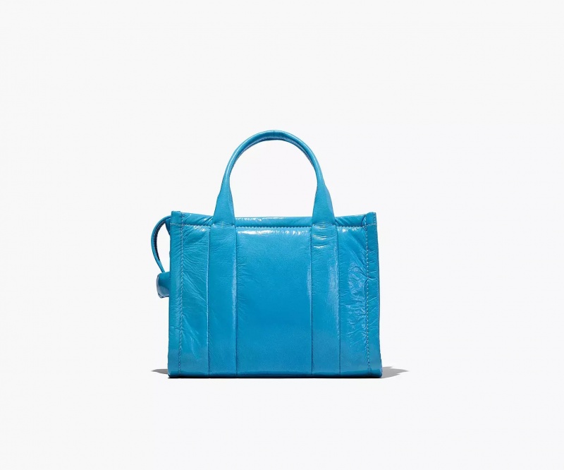 Blue Marc Jacobs The Shiny Crinkle Leather Small Women's Tote Bags | NIYG-06729