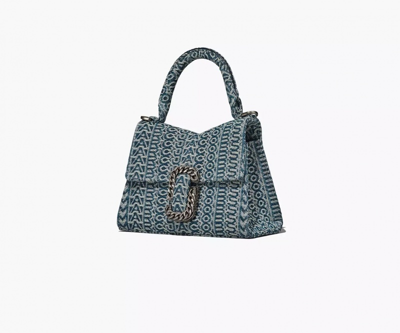 Blue Marc Jacobs The Washed Monogram Denim St Women's Mini Bags | APES-53721