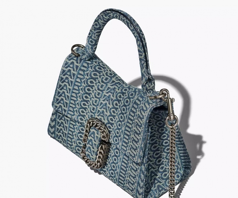 Blue Marc Jacobs The Washed Monogram Denim St Women's Mini Bags | APES-53721