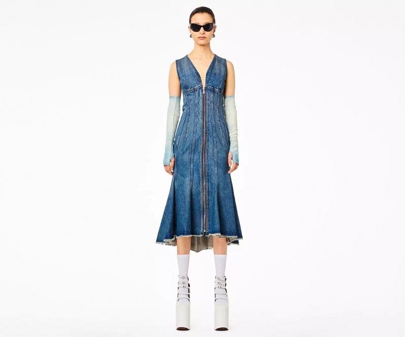 Blue Marc Jacobs The Wave Denim Women's Dress | KPWD-34680