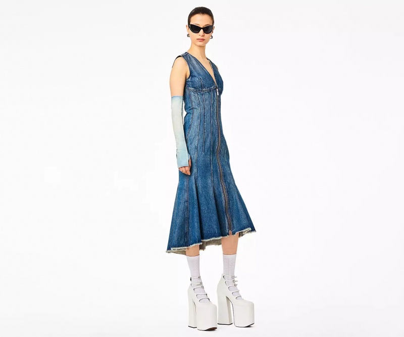 Blue Marc Jacobs The Wave Denim Women's Dress | KPWD-34680