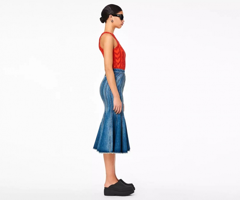 Blue Marc Jacobs The Wave Denim Women's Skirts | WMIX-16879