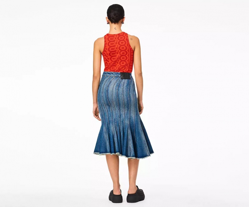 Blue Marc Jacobs The Wave Denim Women's Skirts | WMIX-16879