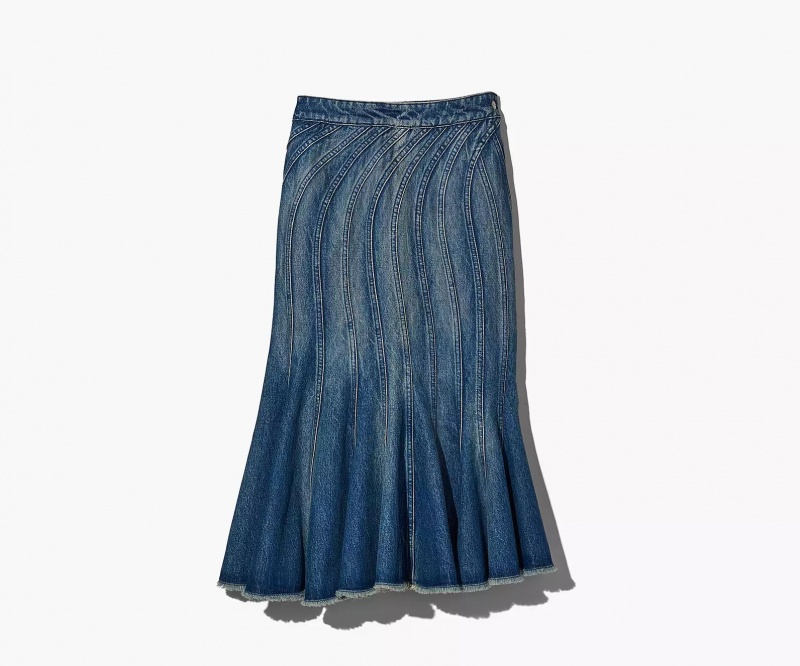 Blue Marc Jacobs The Wave Denim Women\'s Skirts | WMIX-16879