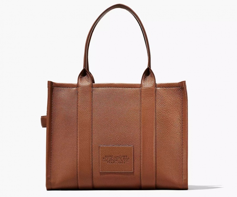 Brown Marc Jacobs The Leather Large Women's Tote Bags | CRPB-48073