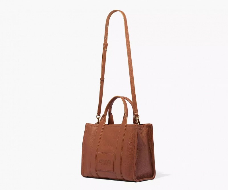 Brown Marc Jacobs The Leather Medium Women's Tote Bags | HJEO-06231