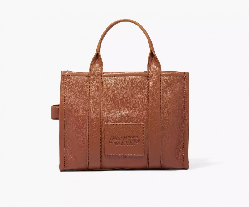 Brown Marc Jacobs The Leather Medium Women's Tote Bags | HJEO-06231