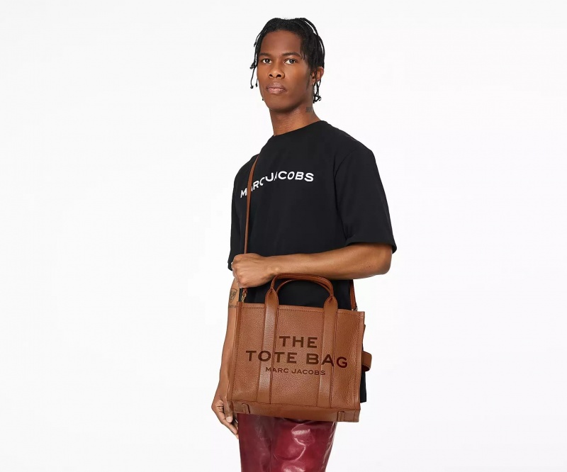 Brown Marc Jacobs The Leather Medium Women's Tote Bags | HJEO-06231