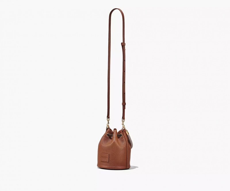 Brown Marc Jacobs The Leather Mini Women's Bucket Bags | LBQG-40829