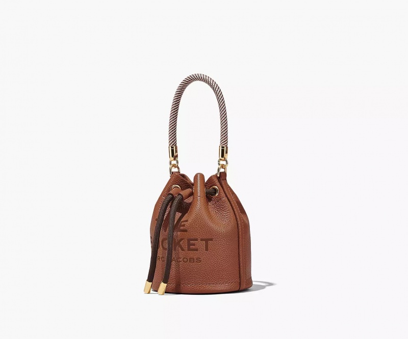 Brown Marc Jacobs The Leather Mini Women's Bucket Bags | LBQG-40829