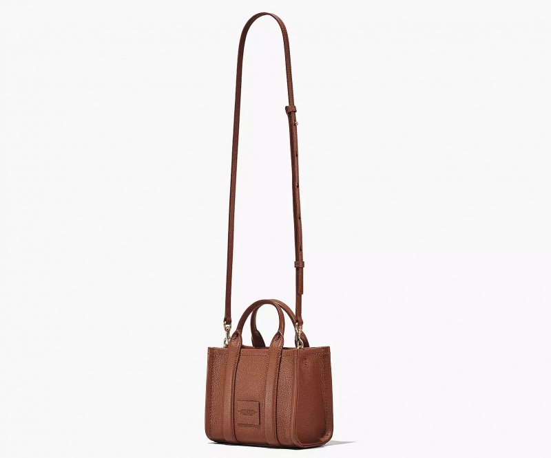 Brown Marc Jacobs The Leather Mini Women's Tote Bags | ZHMA-53470